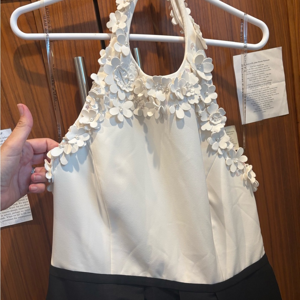 Sachin + Babi Black and White Halter Top gown size 10 NWT